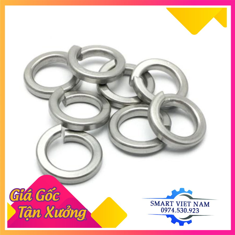 Long đen inox,vòng đệm inox vênh M3,M4,M5,M6,M8,M10,Combo 500 Chiếc