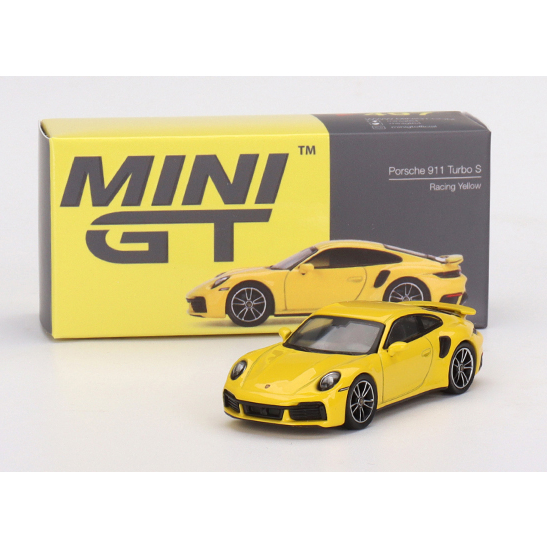 Mô hình ô tô Porsche 911 Turbo S Racing Yellow 1/64 MiniGT MGT00497