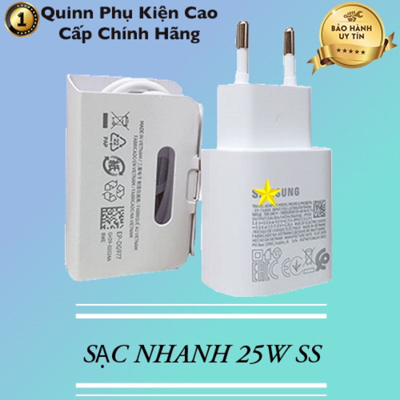 Bộ Củ Cáp Sạc Nhanh Samsung 25W 2 đầu Type C Cho Máy Note 8-20.. A50,51,70,71.. S10,20,21,22 Ultra ALEISTER