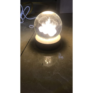 Đèn Ngủ 3D Quả Cầu Pha Lê Phát Sáng