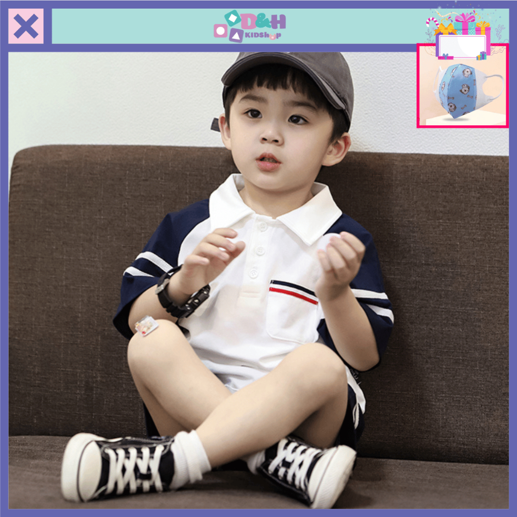 bộ đồ bé trai Quần áo trẻ em, quần áo bé trai set đồ polo mùa hè cho bé 1 tuổi đến 8 tuổi DHPL01