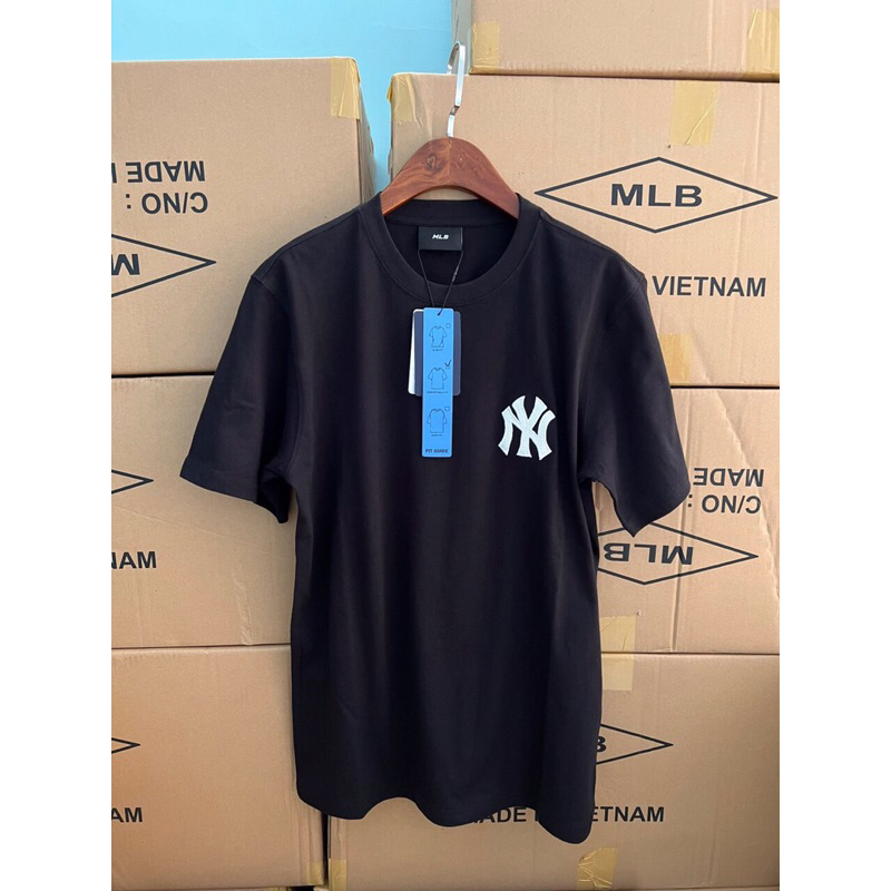 Áo Thun Nam Nữ M.LB Hoạ Tiết Paisley N.Y chuyền dư liệu. Áo Thun Cotton Ngắn Tay Thêu Logo In Họa Tiết NY Thời Trang