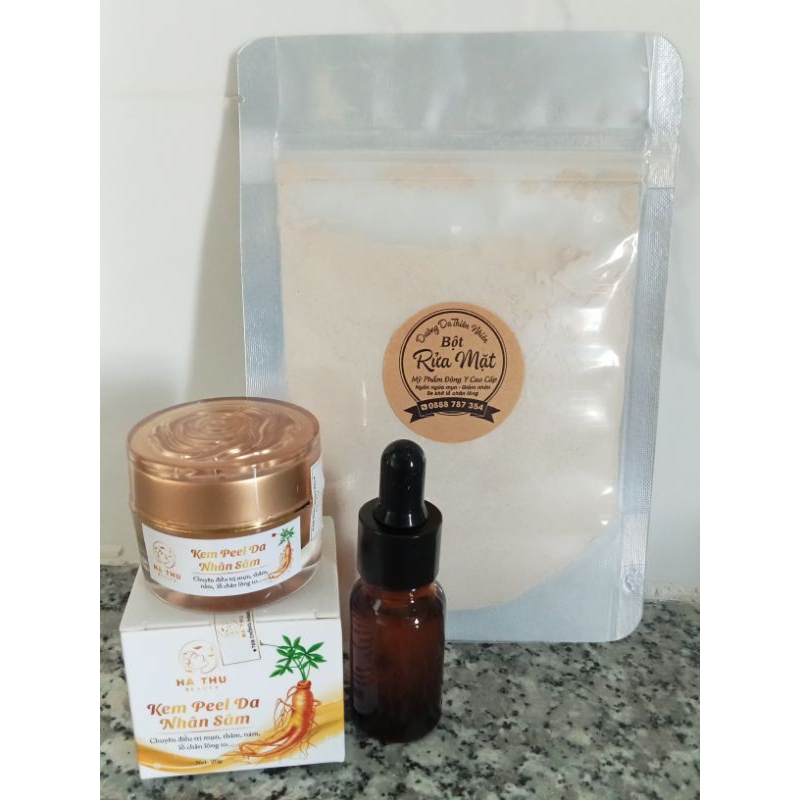 Combo kem đông y tái tạo da và cốt sâm đen kích bong