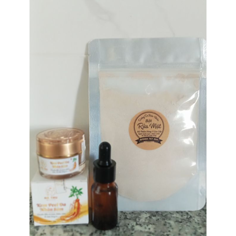 Combo kem đông y tái tạo da và cốt sâm đen kích bong