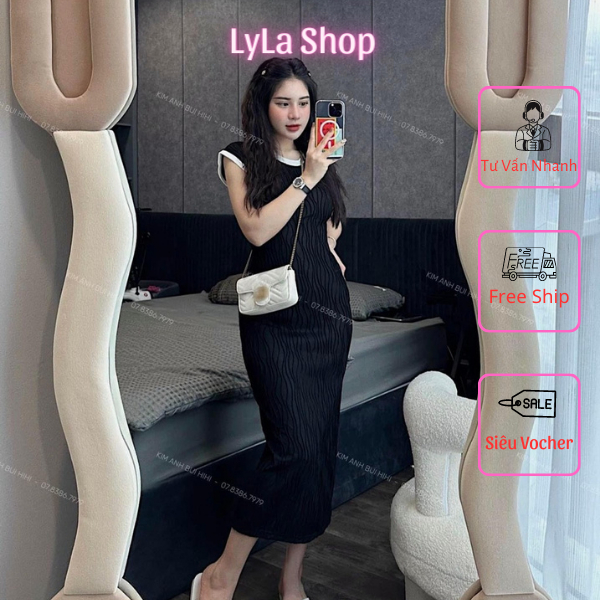 Đầm Body Cho Nữ, Váy Gân Sóng Sang Chảnh, VáyBody Phối Viền Trắng, Váy Mùa Hè Cho Nữ Mã XD - 003 | BigBuy360 - bigbuy360.vn