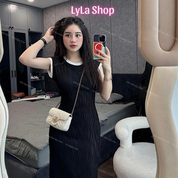 Đầm Body Cho Nữ, Váy Gân Sóng Sang Chảnh, VáyBody Phối Viền Trắng, Váy Mùa Hè Cho Nữ Mã XD - 003 | BigBuy360 - bigbuy360.vn