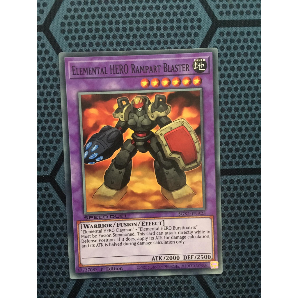 Bài yugioh speed duel - Elemental HERO Rampart Blaster - SGX1-ENA23 - Common 1st Edition
