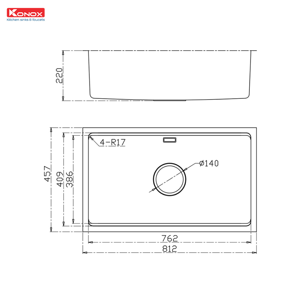 Chậu rửa bát chống xước Workstation Sink – Undermount Sink KN8146SU Dekor