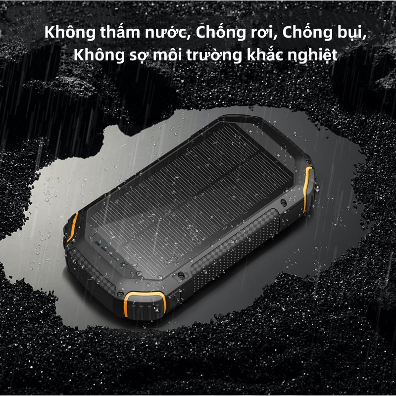 Sạc dự phòng PowerBank 100000MAh 100% Năng Lượng Mặt Trời Ngân Hàng Sạc Không Dây PD22.5W PowerBanks Pin Ngoài Đầu Ra Di Động Ngoài Trời