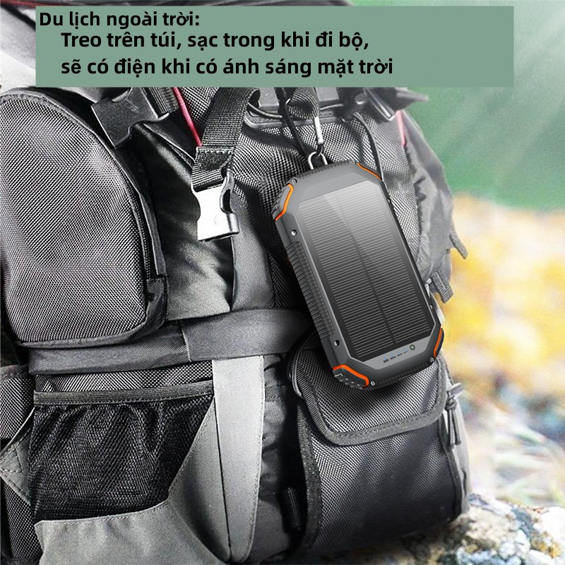 Sạc dự phòng PowerBank 100000MAh 100% Năng Lượng Mặt Trời Ngân Hàng Sạc Không Dây PD22.5W PowerBanks Pin Ngoài Đầu Ra Di Động Ngoài Trời