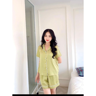 Bộ cộc pyjama chất lụa ngọc trai cao cấp