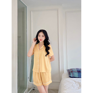 Bộ cộc pyjama chất lụa ngọc trai cao cấp