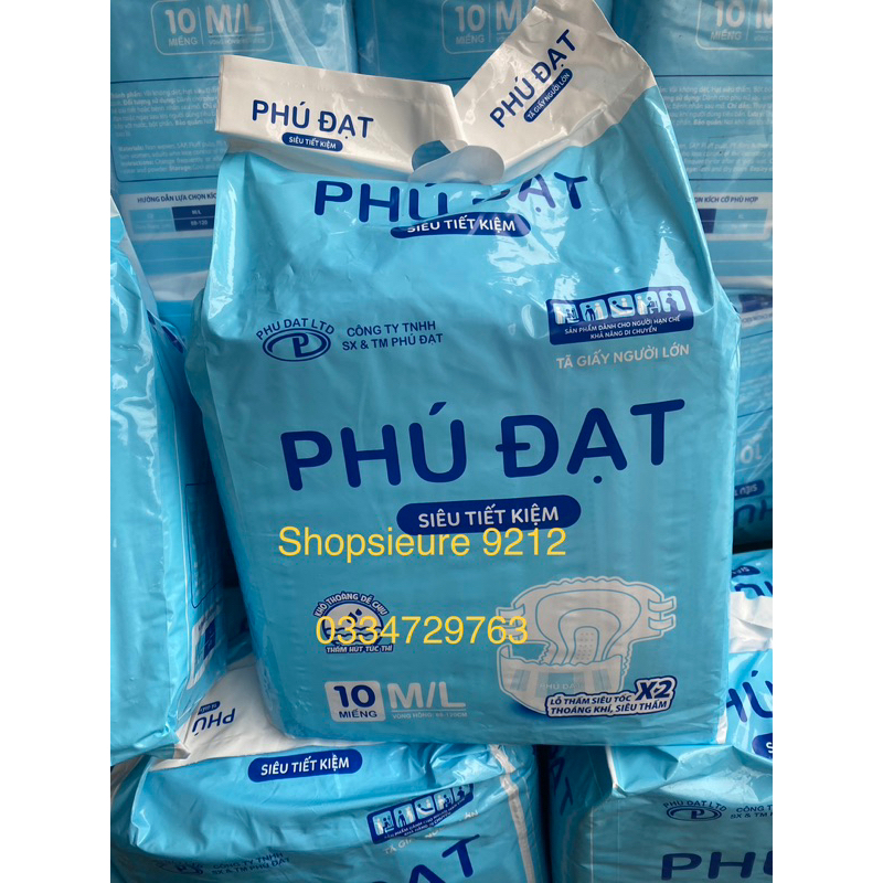 100 bỉm trần dán người già PHÚ ĐẠT-VIỆT THÁI ML50-80kg