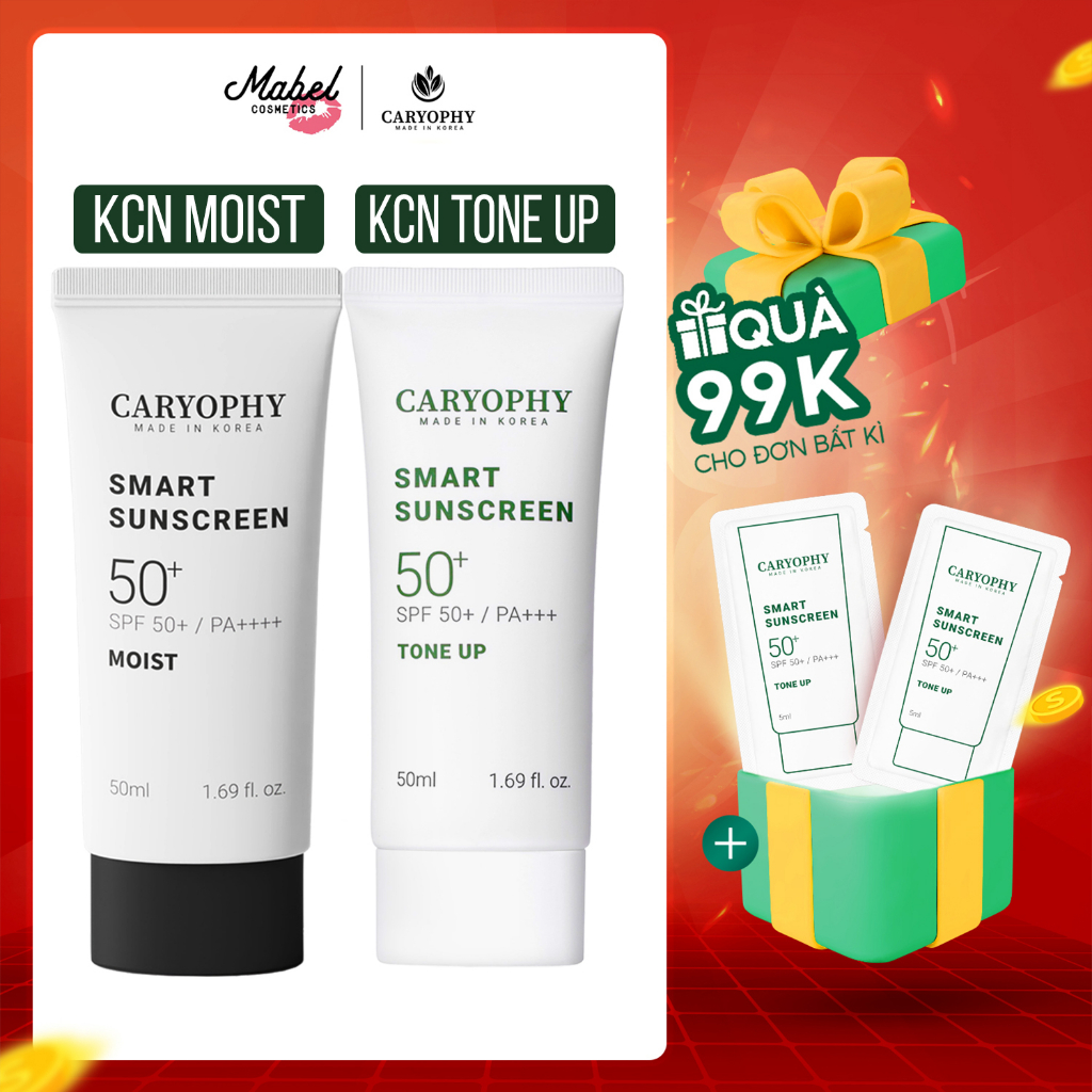 Kem chống nắng ngừa mụn Caryophy Smart Sunscreen Tone Up Hàn Quốc SPF50+/PA+++ 50ML