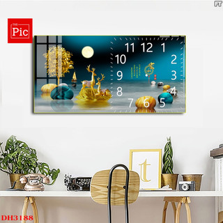 Tranh đồng hồ tráng gương treo tường