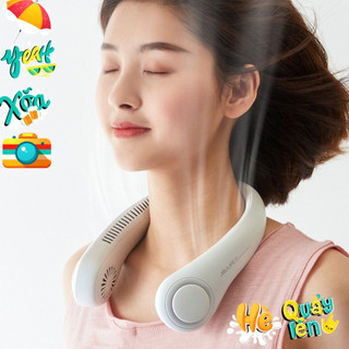 Quạt đeo cổ mini không cánh có màn hình led hiển thị pin thiết kế thông minh dung lượng pin lớn
