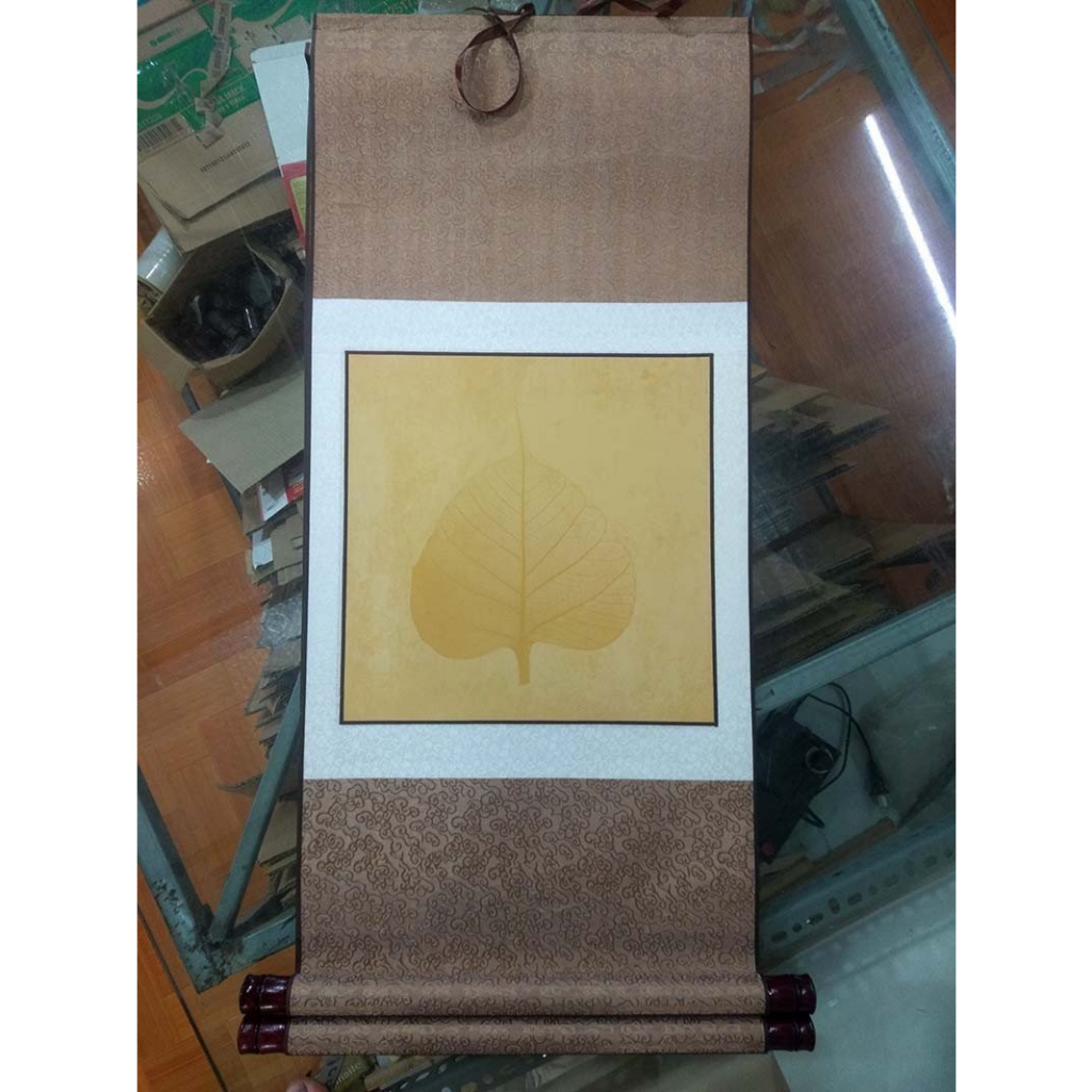 Biểu liễn lụa lá bồ đề 40x88cm Thư Pháp Dụng Phẩm