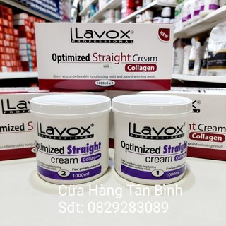 Kem duỗi lavox tím 1000ml x2 duỗi siêu nhanh collagen dành cho mọi loại tóc chính hãng công ty lavox dùng cho salon tóc