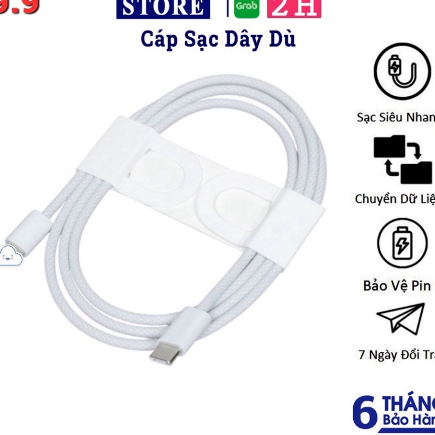 Cáp sạc typec 20w bọc dù, cáp sạc nhanh 20w - Hỗ Trợ Sạc Siêu Nhanh - Việt Linh Store