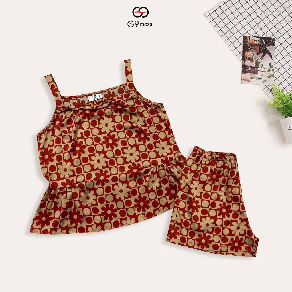 Bộ pijama đồ ngủ nữ 2 dây 10494-10495 G9moza , chất Lụa Hàn cao cấp