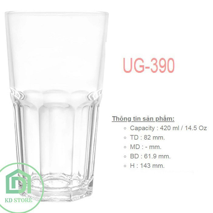 Cốc Thủy Tinh Trà Chanh UG390 Bộ 6 cái 400ml