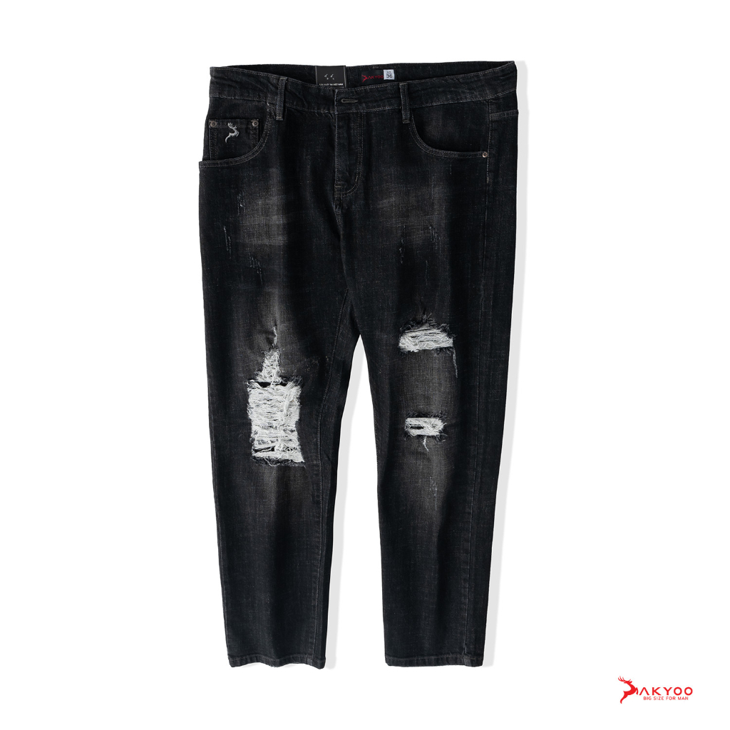 Quần Jean Nam Xước Rách Bigsize Size 80kg-140k - QJ RG 01