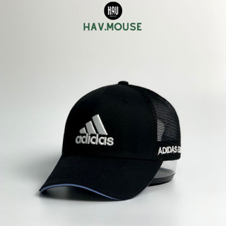 Nón lưỡi trai phối lưới Adidas đen hàng xuất dư cao cấp phong cách Hàn Quốc dành cho nam và nữ