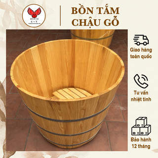 Bồn tắm tròn gỗ thông ⚡ GỖ CAO CẤP ⚡ Bồn tắm gỗ thông nhập khẩu thiết kế phù hợp với nhà tắm nhỏ