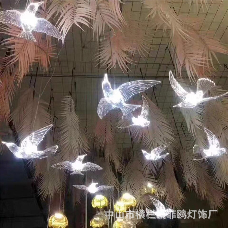 Đèn thả chim trong suốt 10 đầu trang trí đám cưới sự kiện trang trí ngày Tết