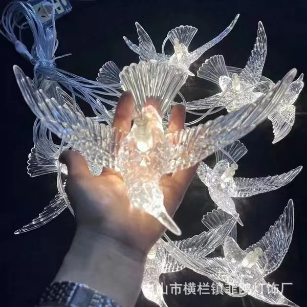 Đèn thả chim trong suốt 10 đầu trang trí đám cưới sự kiện trang trí ngày Tết