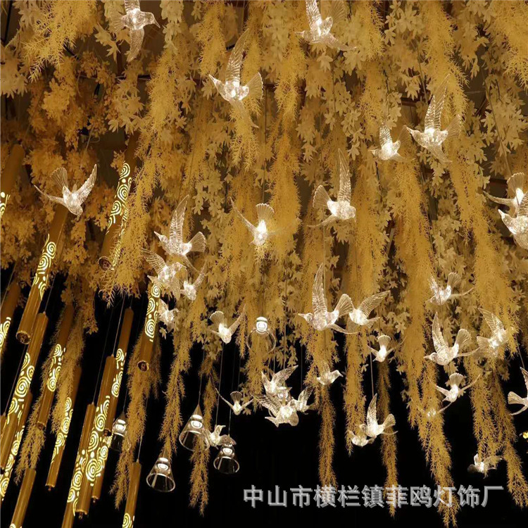 Đèn thả chim trong suốt 10 đầu trang trí đám cưới sự kiện trang trí ngày Tết