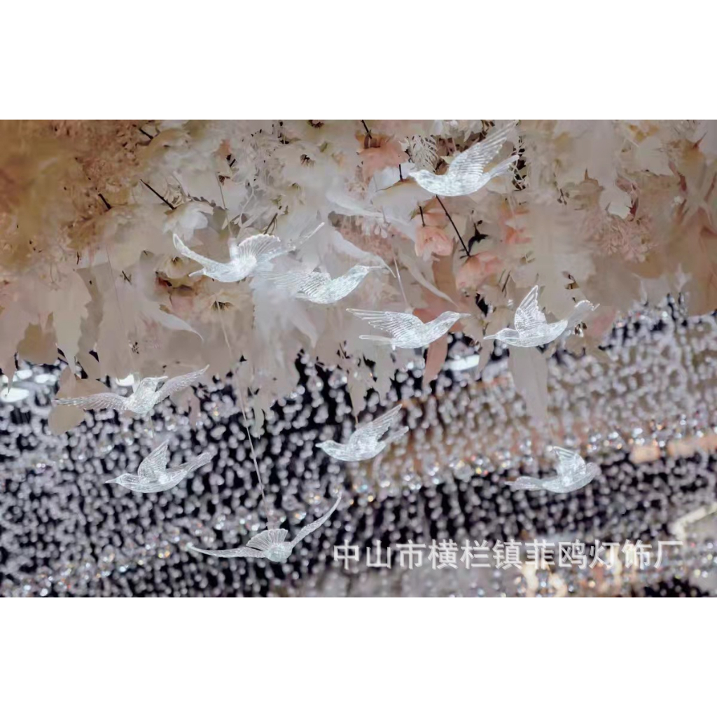 Đèn thả chim trong suốt 10 đầu trang trí đám cưới sự kiện trang trí ngày Tết