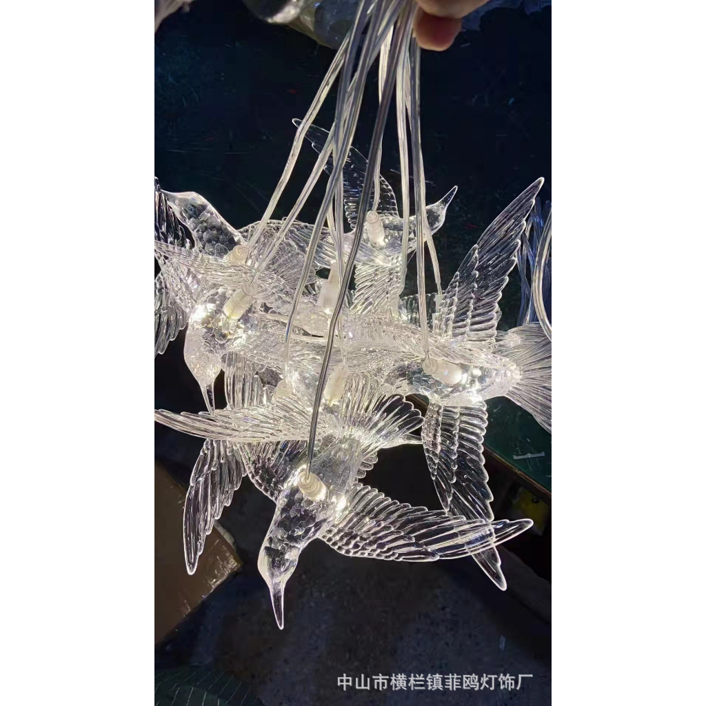 Đèn thả chim trong suốt 10 đầu trang trí đám cưới sự kiện trang trí ngày Tết