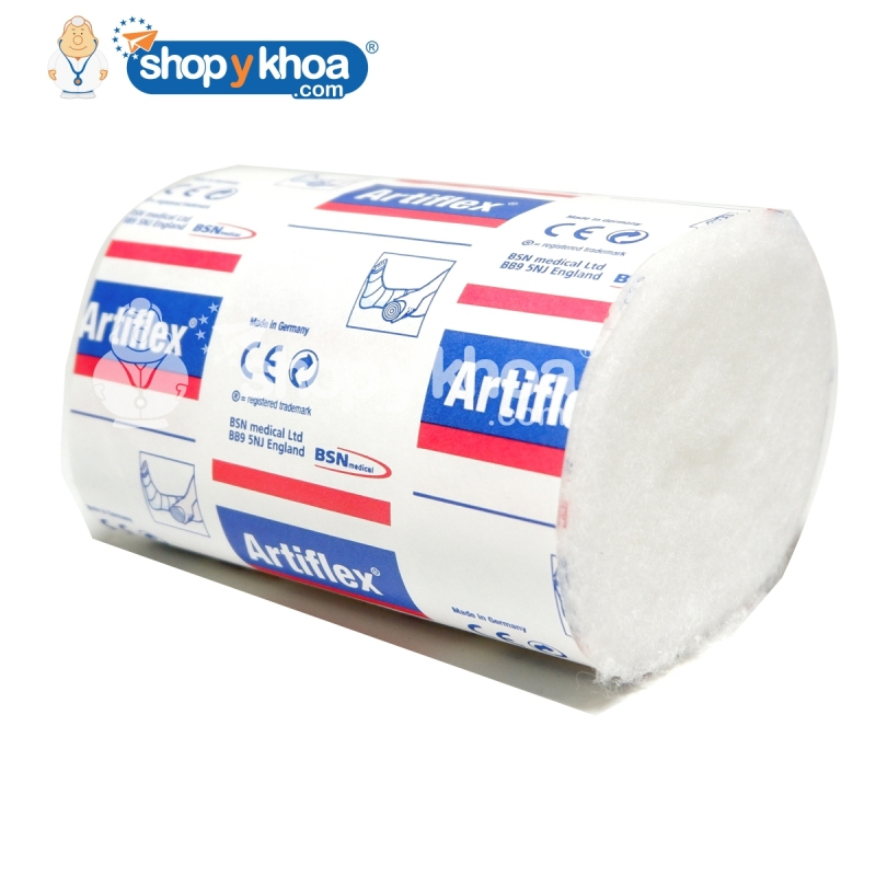 Artiflex - Băng Quấn Phù Bạch Huyết Lớp 2 Size 10cm x 3m, Dạng Cuộn, Màu Trắng