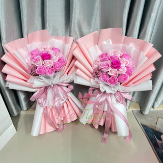 BÓ HOA HỒNG SÁP MIX HOA MẪU ĐƠN - QUÀ TẶNG SINH NHẬT, 8/3, 14/2, 20/10, TRANG TRÍ ĐÁM CƯỚI ĐẸP, LƯU GIỮ HƯƠNG THƠM LÂU