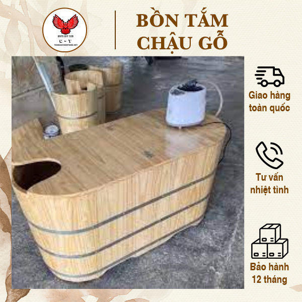 Bồn tắm xông hơi toàn thân⚡ GỖ CAO CẤP ⚡ Bồn tắm xông hơi gỗ thông nhập khẩu, bồn tắm spa thư giãn