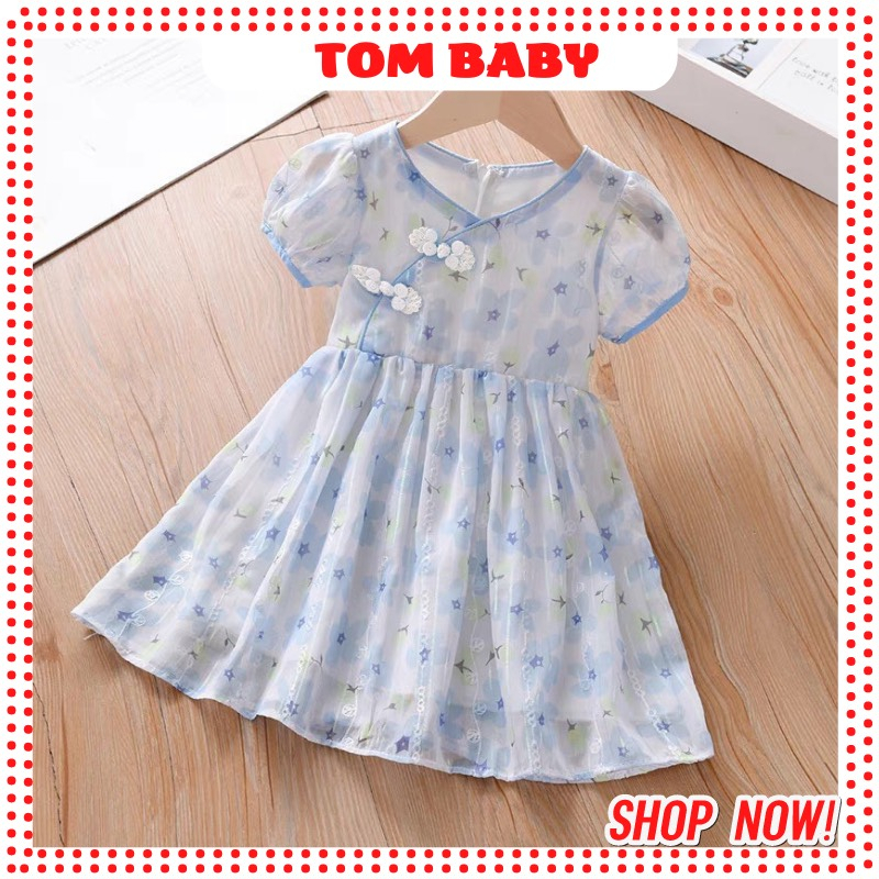 VÁY HOA KHUY TÀU MẶC HÈ DÀNH CHO BÉ GÁI 10-26KG