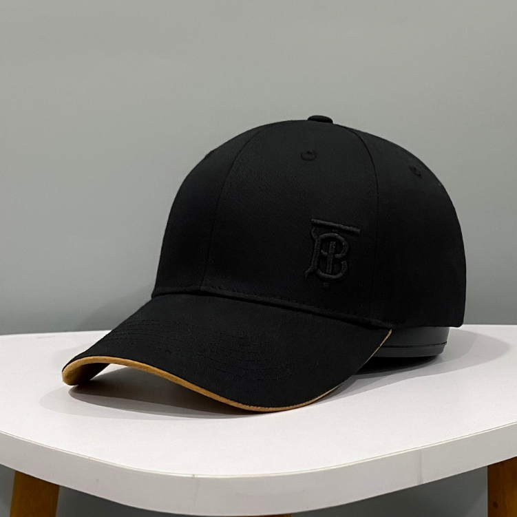 Nón lưỡi trai Buberry đen thêu logo đen 3D hàng xuất dư cao cấp phong cách Hàn Quốc dành cho nam và nữ