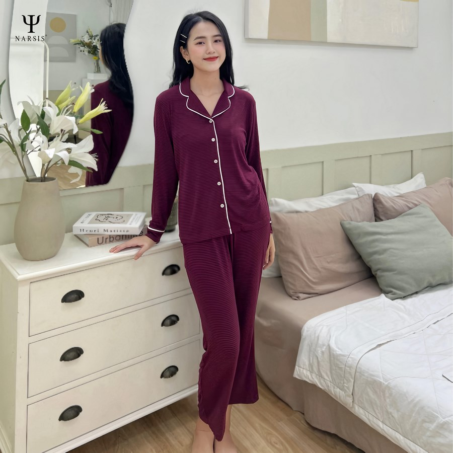 Bộ pijama dài tay nữ Narsis M2011 chất vải Cotton mềm mịn cao cấp mùa thu đông
