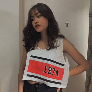 Áo sát nách nữ dáng croptop in số 1974 A152 dành cho cô nàng cá tính, năng động