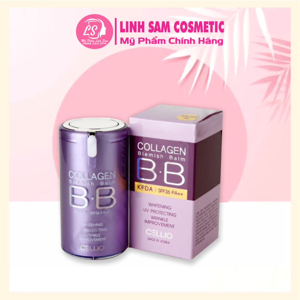 Kem nền BB Collagen Cellio celio Hàn Quốc chính hãng 40ml Tone 21 Trắng hồng