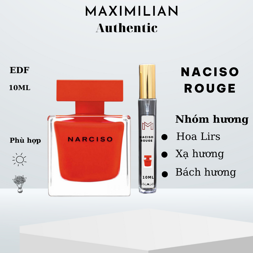 nước hoa nữ N.a.r.c.i.s.o Rodriguez N.a.r.c.i.s.o Rouge EDP, gợi cảm-cuốn hút, mẫu thử 10ml