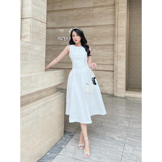 Đầm bigsize sát nách dáng dài xòe nhẹ xinh yêu ( Thời trang Vicky G - Anitagreen ) HN0423