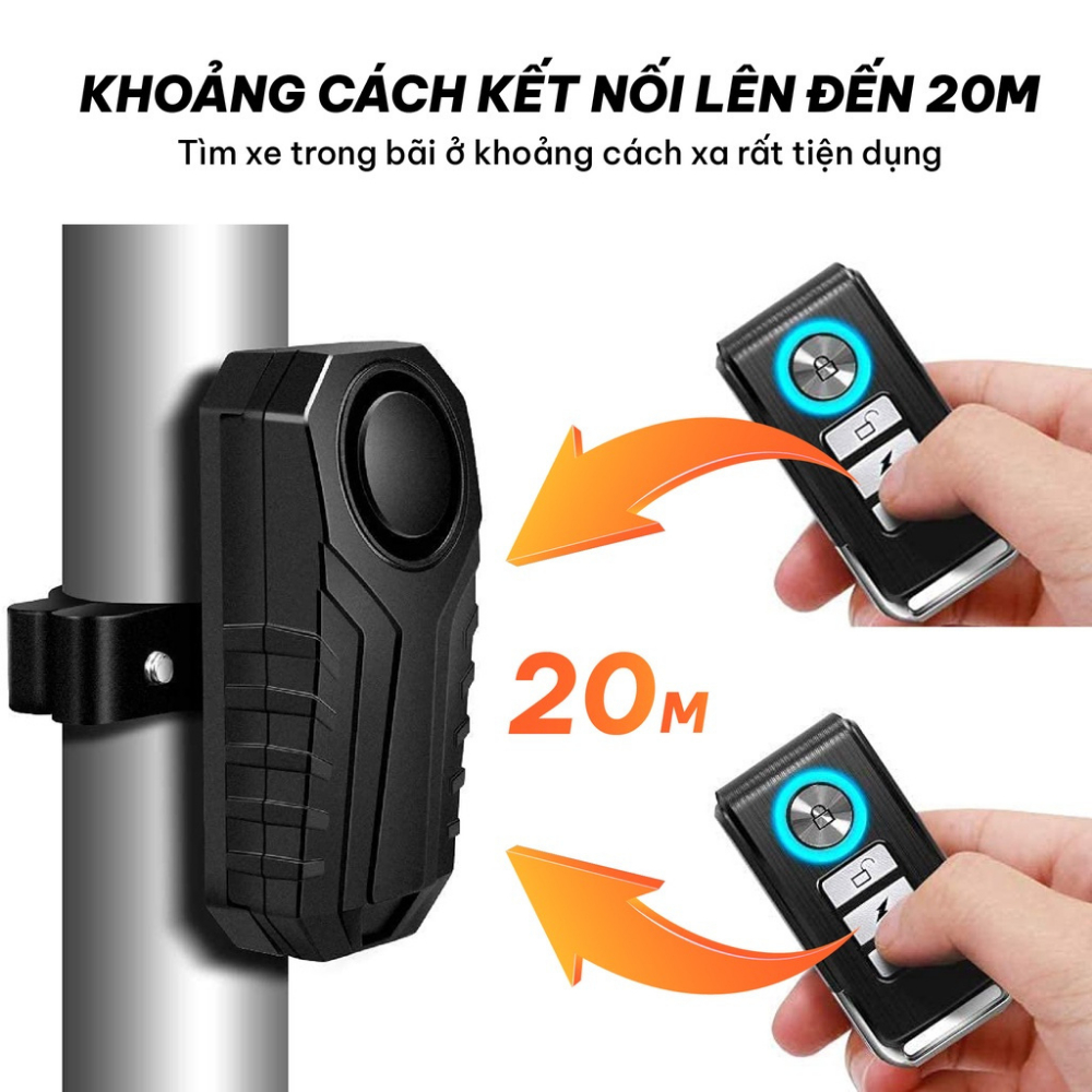 Chuông báo động chống trộm xe máy thông minh CTFAST-SP22R,cảm biến tích hợp điều khiển từ xa hỗ trợ tìm xe - Hàng loại 1