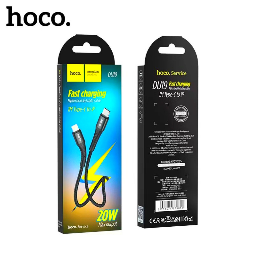 Cáp sạc DU19 sạc nhanh PD20W dây dù cao cấp cho X 11 pro max 12 pro max 13 pro max 14 pro max dài 1M