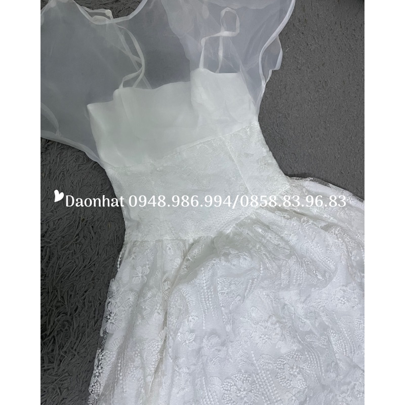 Váy ren trắng 2 lớp