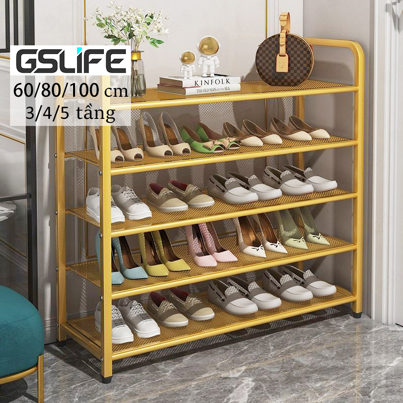 GSlife Kệ Để Giày Dép 3/4/5 Tầng 100cm Màu Đen/Vàng Thông Minh Đa Năng Cao Cấp Đơn Giản Cho Nhà ở/ Ký Túc Xá