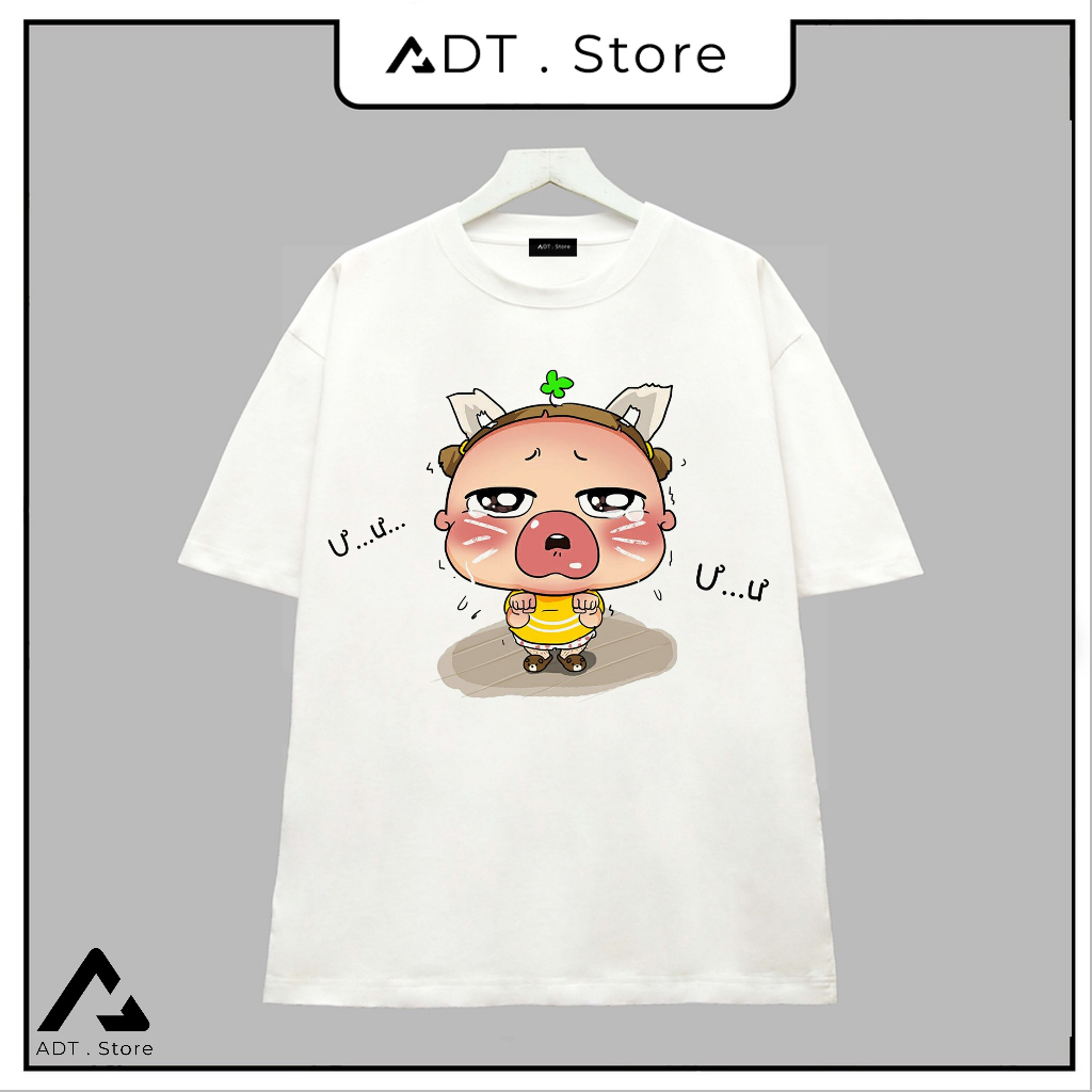 BST Áo Thun Unisex Áo quỳnh Aka Mẫu hình Meme   - Áo Trắng chất thun thoáng mát