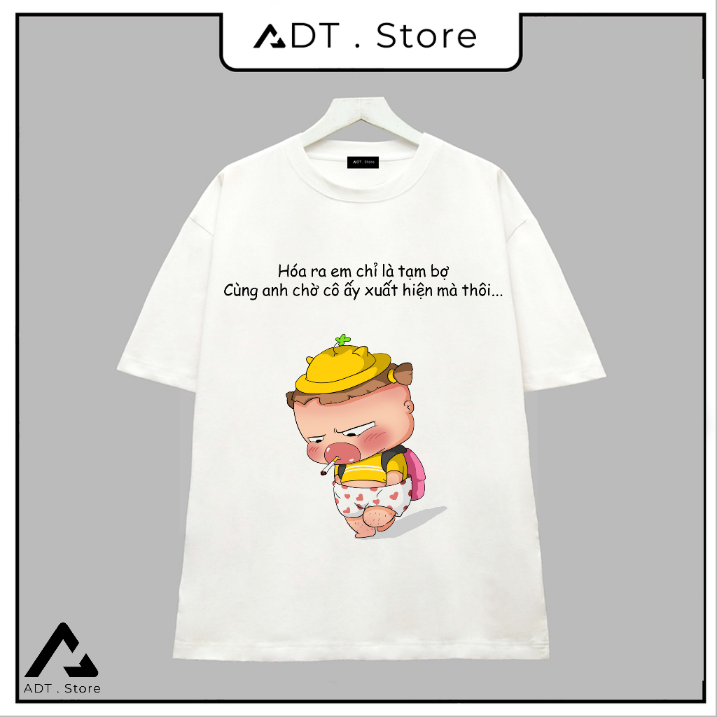 BST Áo Thun Unisex Áo quỳnh Aka Mẫu hình Meme   - Áo Trắng chất thun thoáng mát