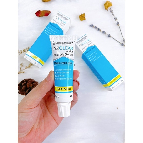Kem mụn Azclear 20% Azelaic Acid làm mờ thâm và giảm mụn lành tính 25g